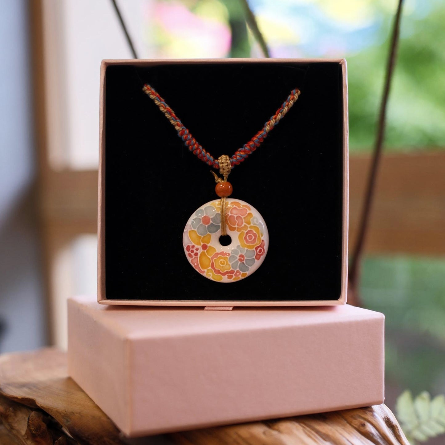 Myriad Blooms Porcelain Collection-Chinese Porcelain Ping An Kou Necklace