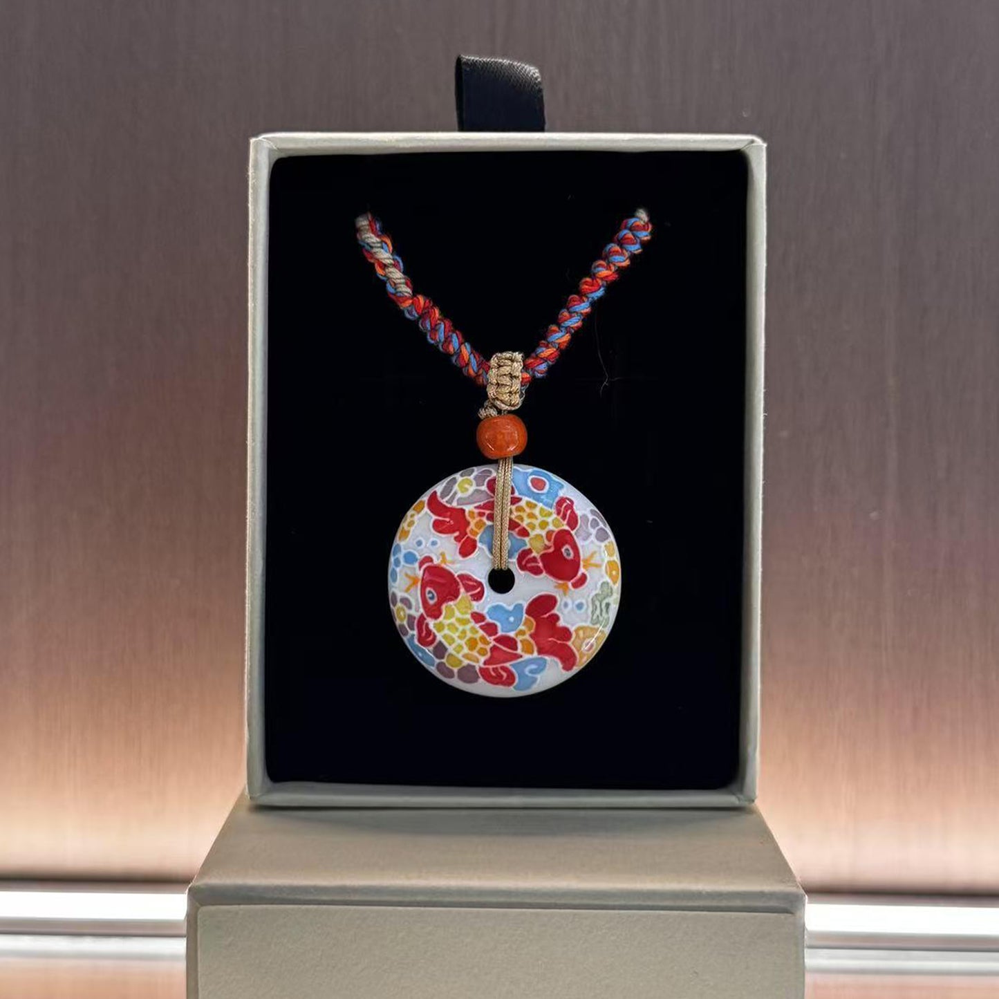 Myriad Blooms Porcelain Collection-Chinese Porcelain Ping An Kou Necklace
