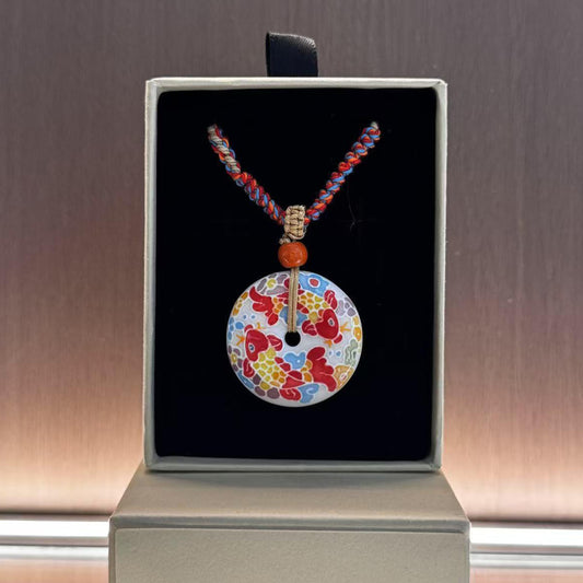 Myriad Blooms Porcelain Collection-Chinese Porcelain Ping An Kou Necklace